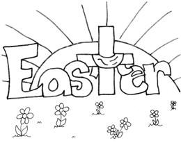 Easter cross coloring page